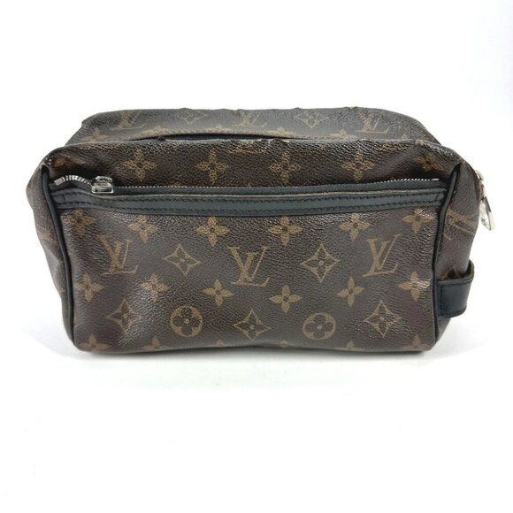 LOUIS VUITTON MonogramMacassar Trousse Toilette pouch Clutch Brown/Black - Picture 1 of 14